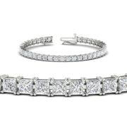 12 Carat Princess Cut Basket Tennis Bracelet